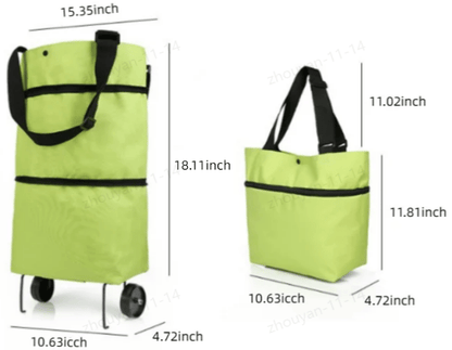 🔥 50% OFF|🛍️✨  3-in-1 Expandable Rolling Shopping Tote – 🛞Hidden Wheels & 44LB Capacity
