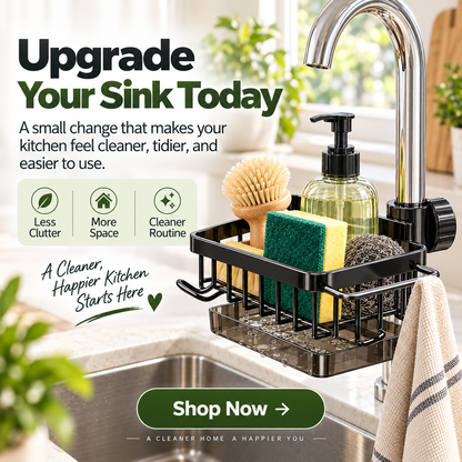 🔥HOT SALE✨ Faucet Sink Organizer Rack – Keep Your Kitchen Sink Clean & Clutter-Free