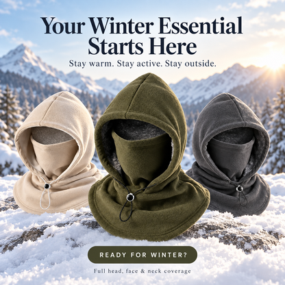 ❄️ Winter Fleece Balaclava Hood – Full Face, Head & Neck Protection For Cold Weather Outdoors
