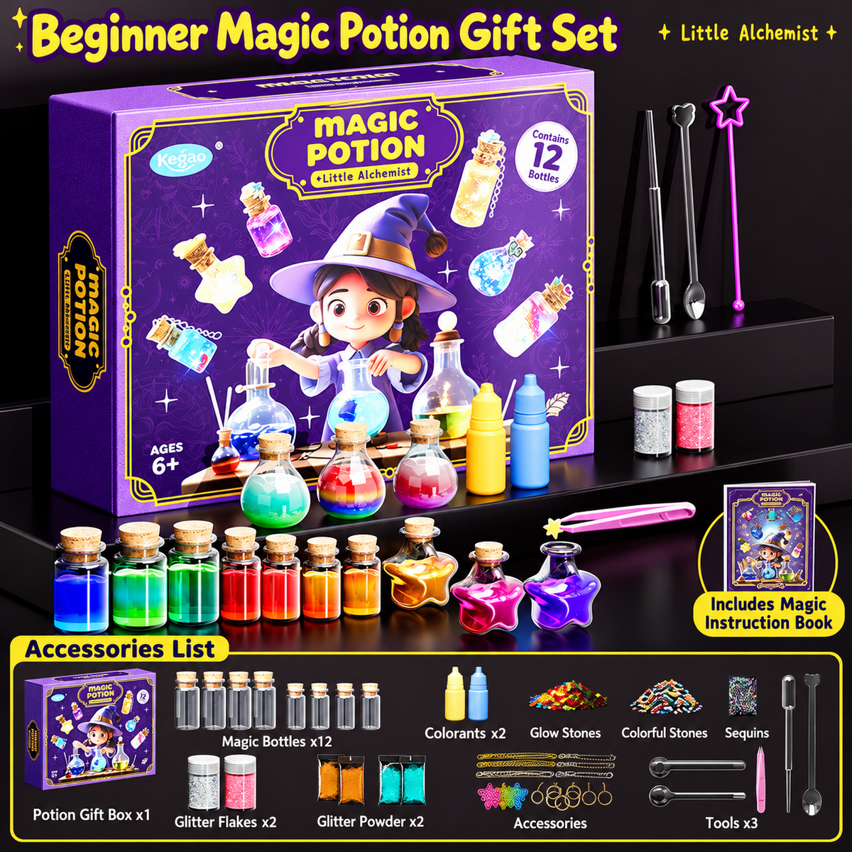🔮✨ Starlit Wish Potion Lab – DIY Zodiac Magic Potion Making Kit