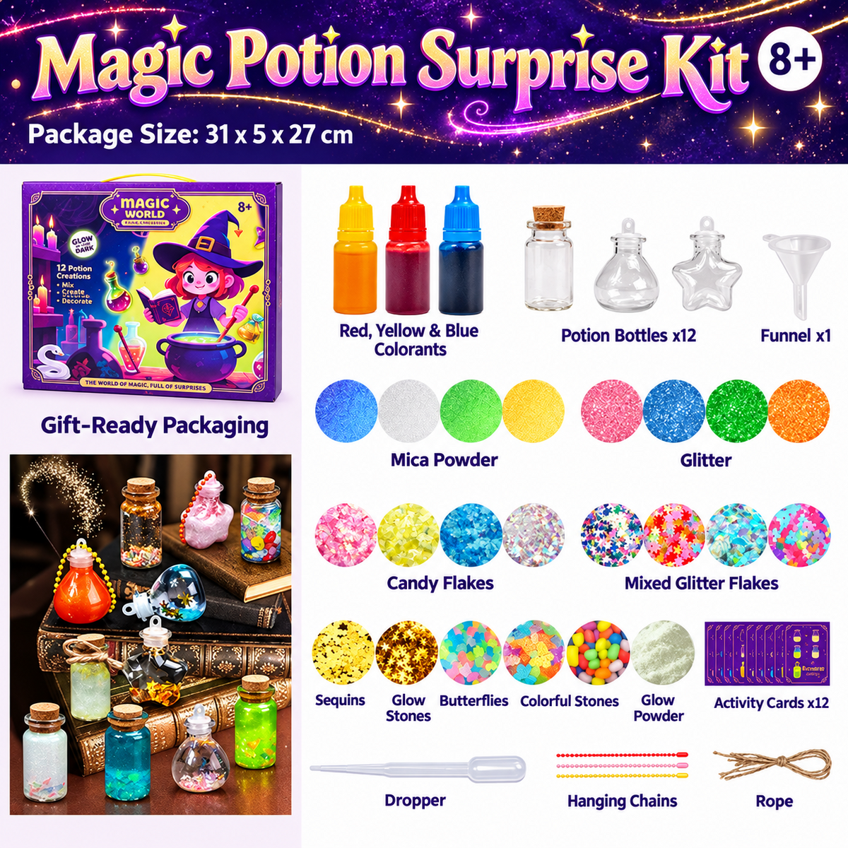 🔮✨ Starlit Wish Potion Lab – DIY Zodiac Magic Potion Making Kit