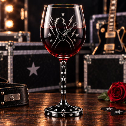 🎸 Rock Spirit Guitar Wine Glass – Unique Music Lover Collector Goblet