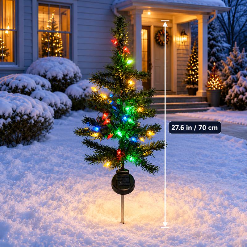 🎄4-Pack Solar Strawberry LED Christmas Pathway Lights, Multicolor✨