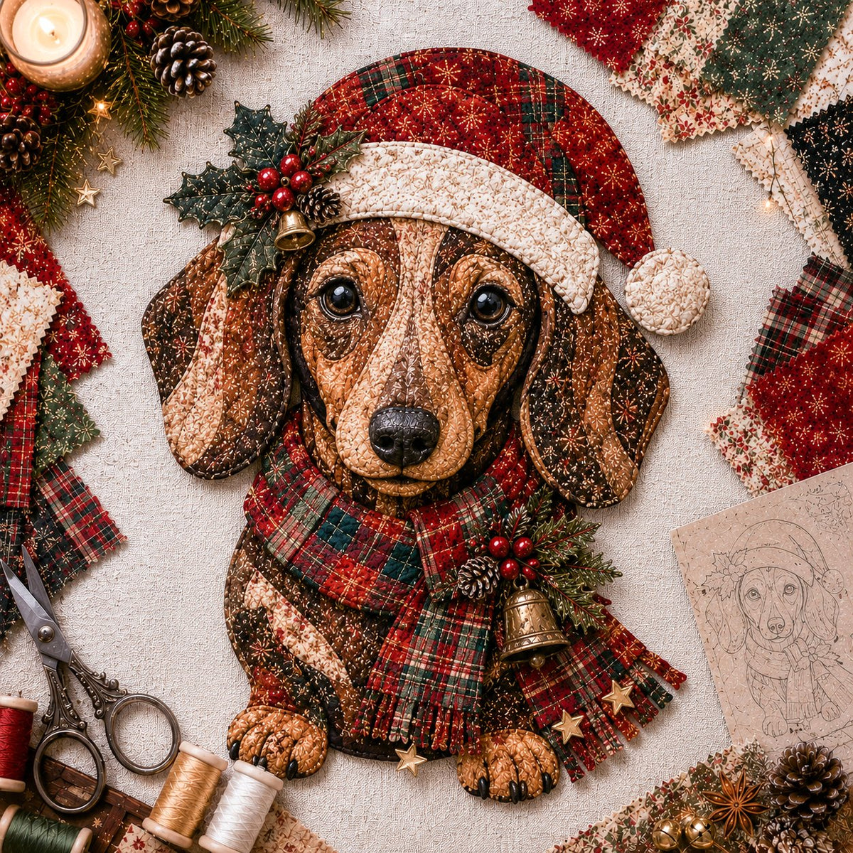 🔥LAST DAY 55% OFF - 🎄🎅Christmas Patchwork Fabric DIY Decor Kit