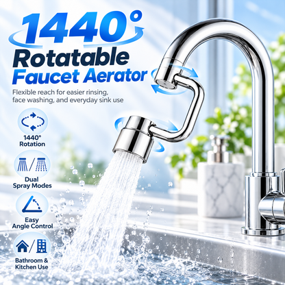 💦🔄 FlexiFlow – 1440° Rotatable Faucet Extender with Dual Spray Modes