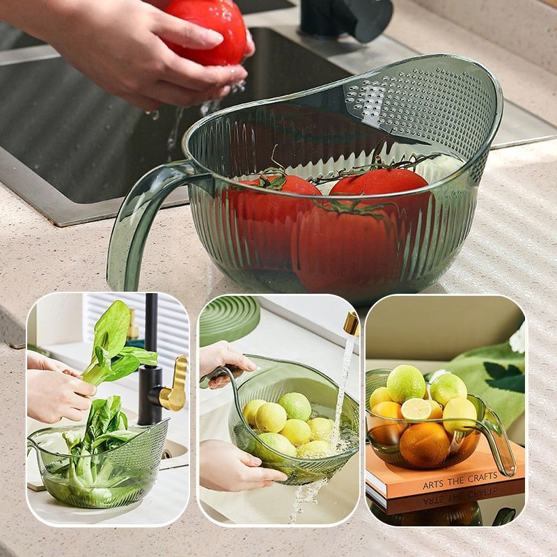 🥗 Multi-Purpose Rice Washing & Strainer Bowl | Wash Rice, Fruits & Vegetables