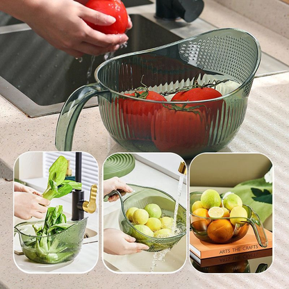 🥗 Multi-Purpose Rice Washing & Strainer Bowl | Wash Rice, Fruits & Vegetables