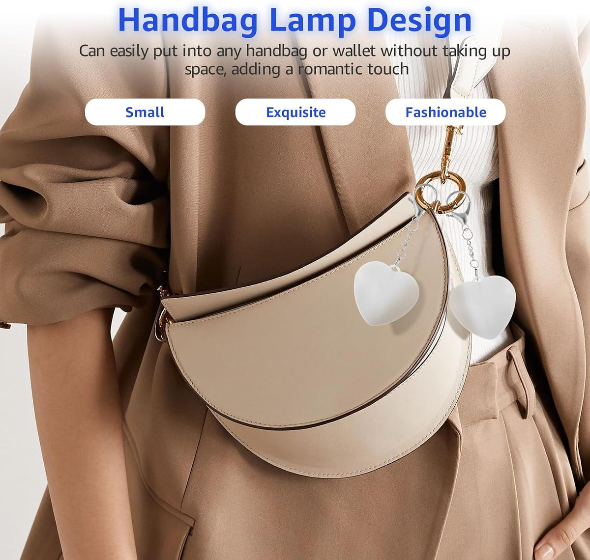 Heart-shaped Handbag Light – USB Rechargeable Touch-Sensitive Wallet Light