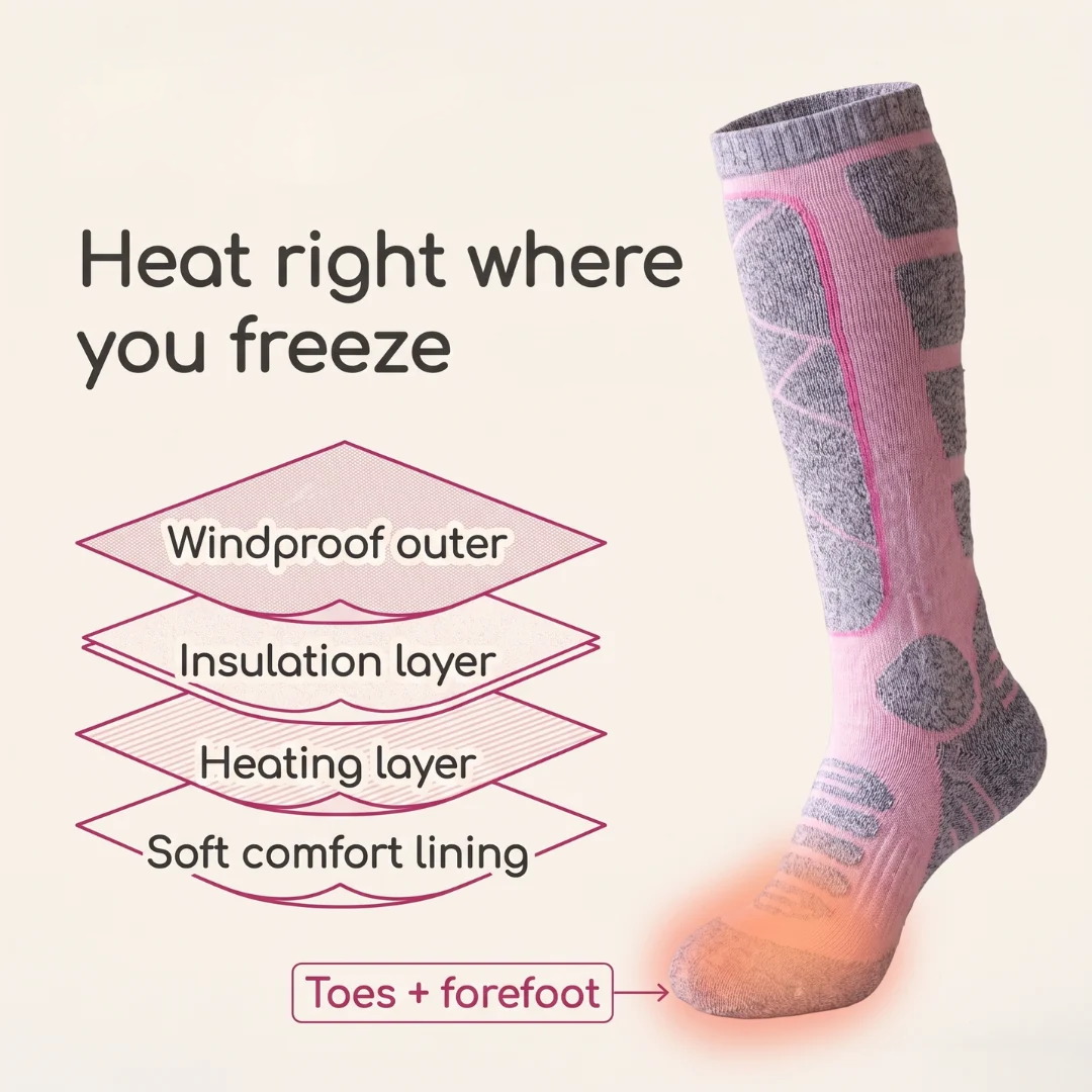 🔥 Warm Feet All Winter – Rechargeable Heated Socks with 3 Heat Levels