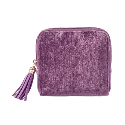 Velvet anti-tangle travel portable jewelry storage bag with tassel zipper