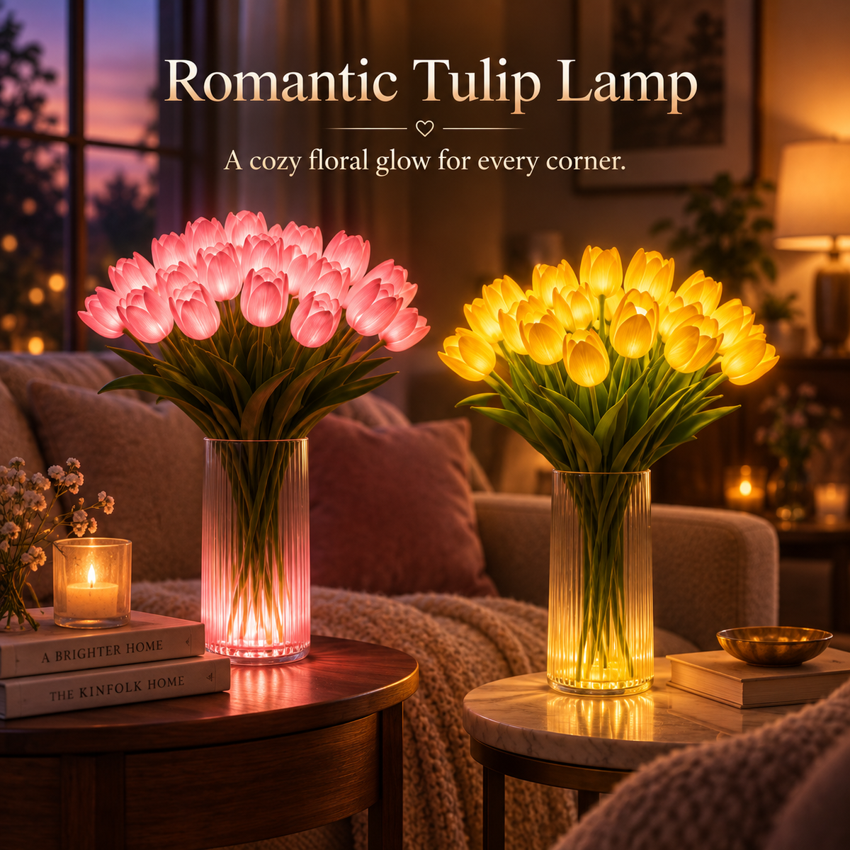 🌷Radiant Romantic Tulip Light-1 pack of 15 flowers