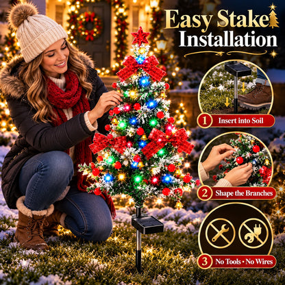 Last Day Promotion! 🔥 Solar Cedar Christmas Tree Lights| Festive Outdoor Holiday Decor ✅️BUY 4 GET 20% OFF