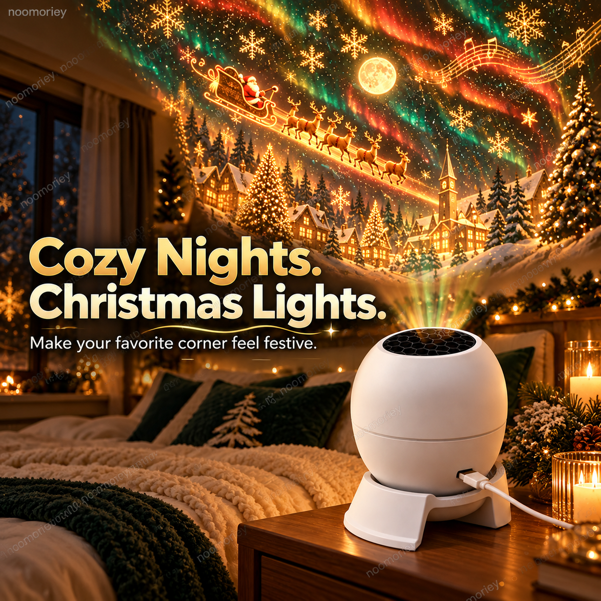 🎄 Christmas Wonderland Projector Light – Bring Santa’s Magic to Your Walls & Ceiling ✨