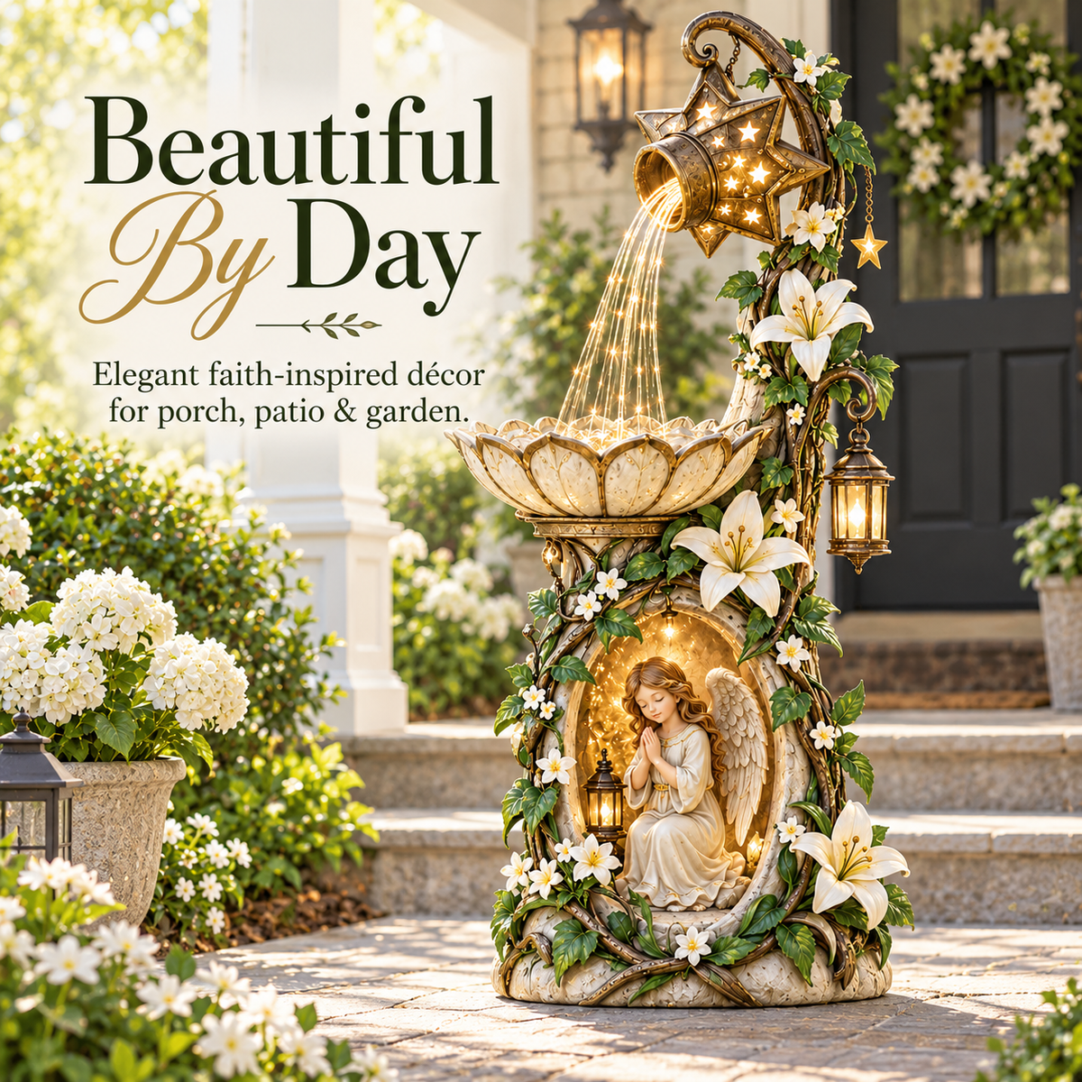 👼 Angel Starlight Garden Light – Cascading Faith-Inspired Décor