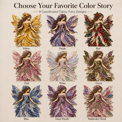 💯🧚‍♀️🌸 Premium Fairy Patchwork DIY Kit | High-Quality Layered Fabric with Floral Wings DIY Handmade Fantasy Wall Decor ✨15*12cm