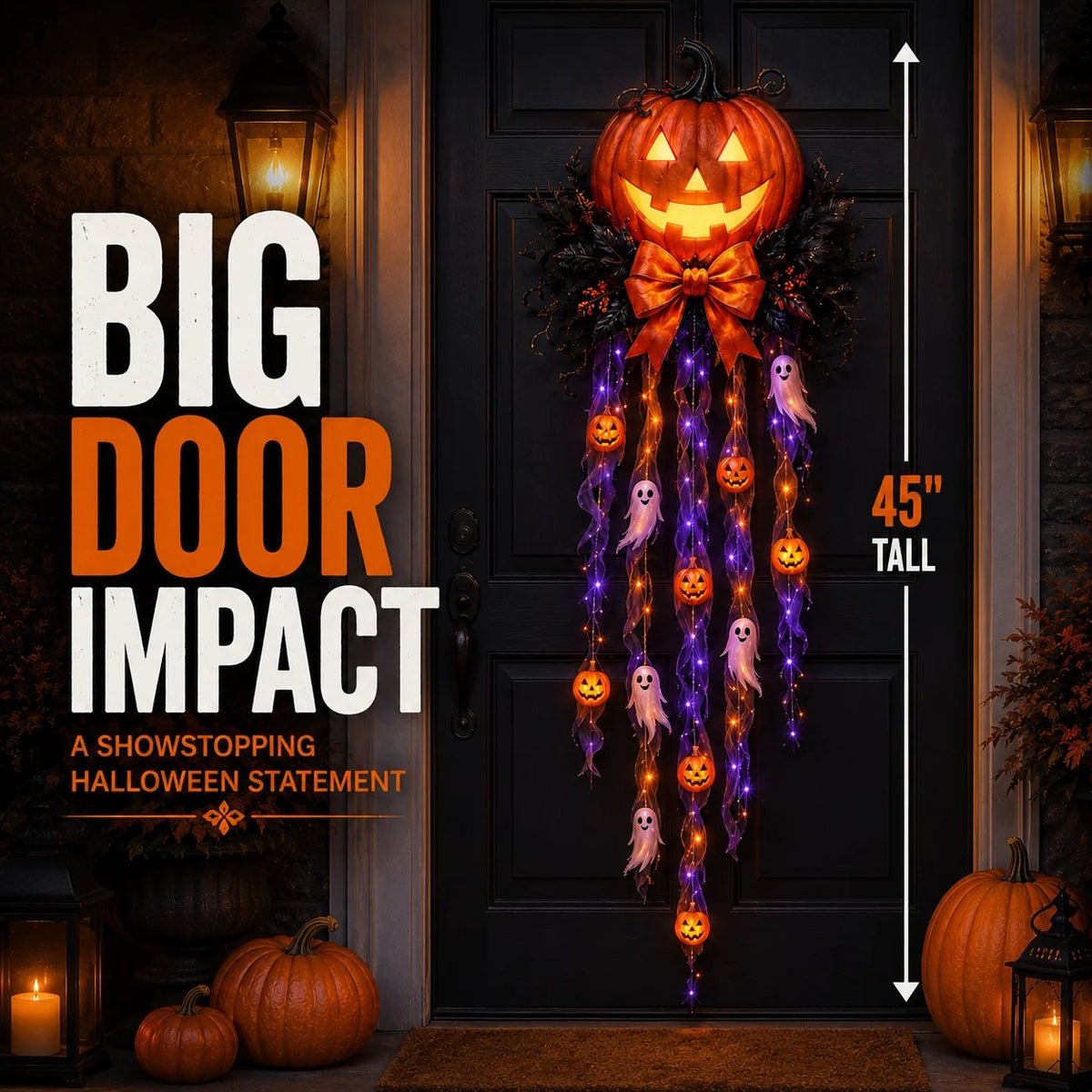 🎃 49% Off – Limited-Time Halloween Offer 👻 Glowing Pumpkins and Ghosts as Door Decorations