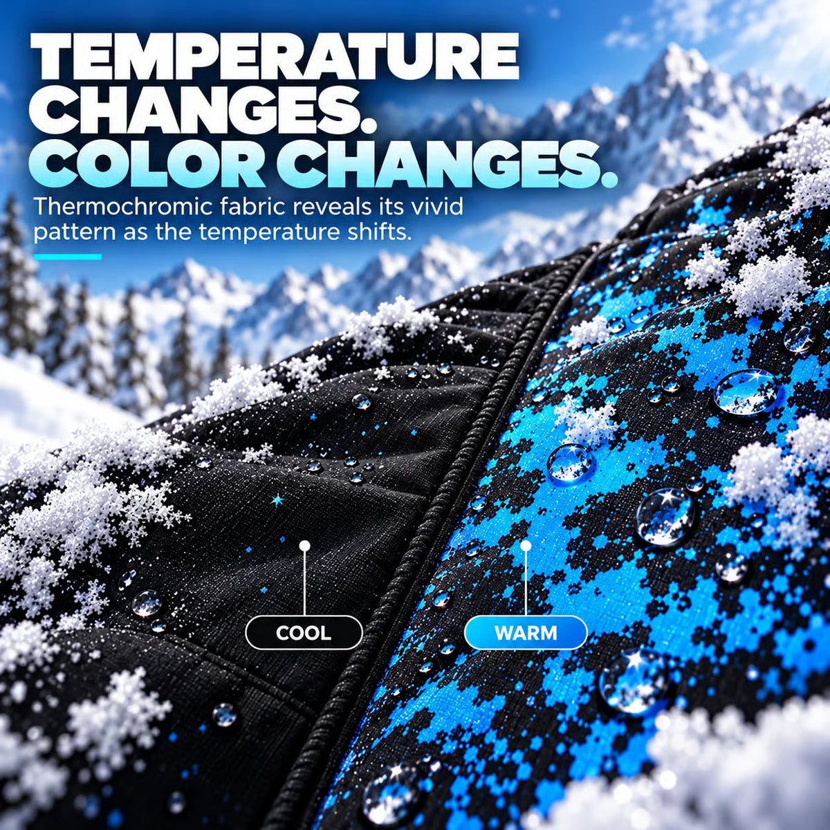 🖤 Black Friday Special: Temperature-Reactive Color-Changing Ski Jacket — Hit the Slopes in Color! ⛷️❄️