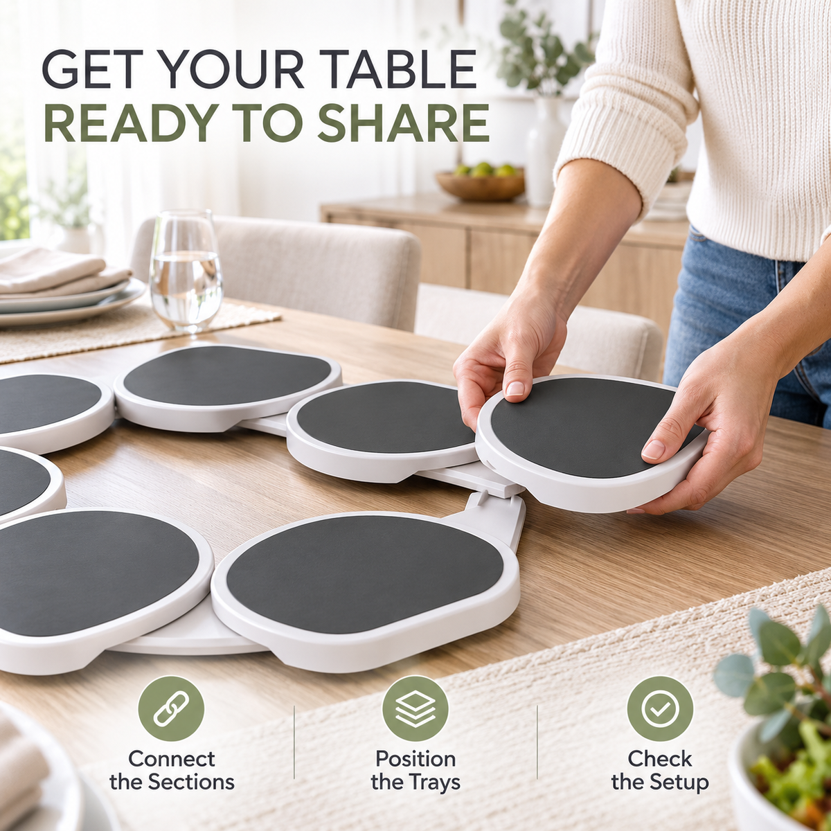 🍽️✨ Share & Spin – Expandable Lazy Susan Turntable for Dining Tables