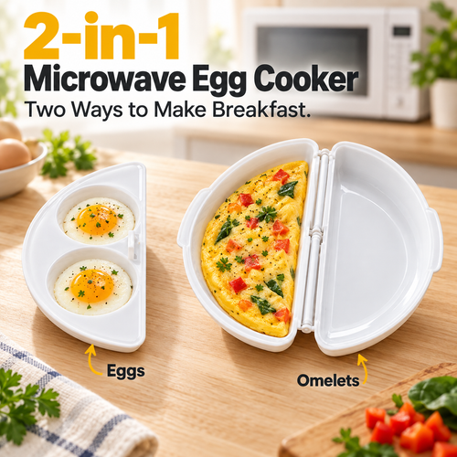 🥳2026 HOT SALE🥳💞2-in-1 Omelet Maker & Egg Cup Cooker