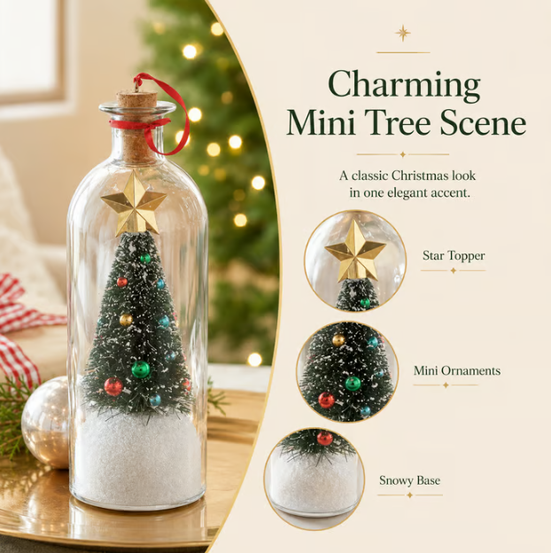 🎅🎄 Recordable Christmas Tree In Bottle Ornament | Voice Message Keepsake Giftcordable Message in a Bottle