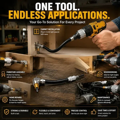🔥Right Angled Electric Drill Corner Attachment Tool