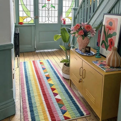 Dopamine Rainbow Washable Runner Rug