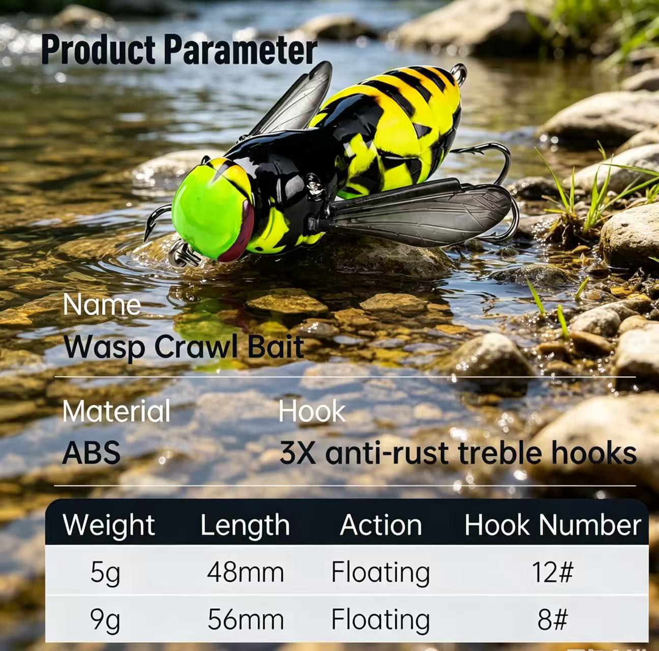 🔥 Last Day 49% OFF – 🐝 Bionic Wasp Topwater Lure That Triggers Explosive Strikes