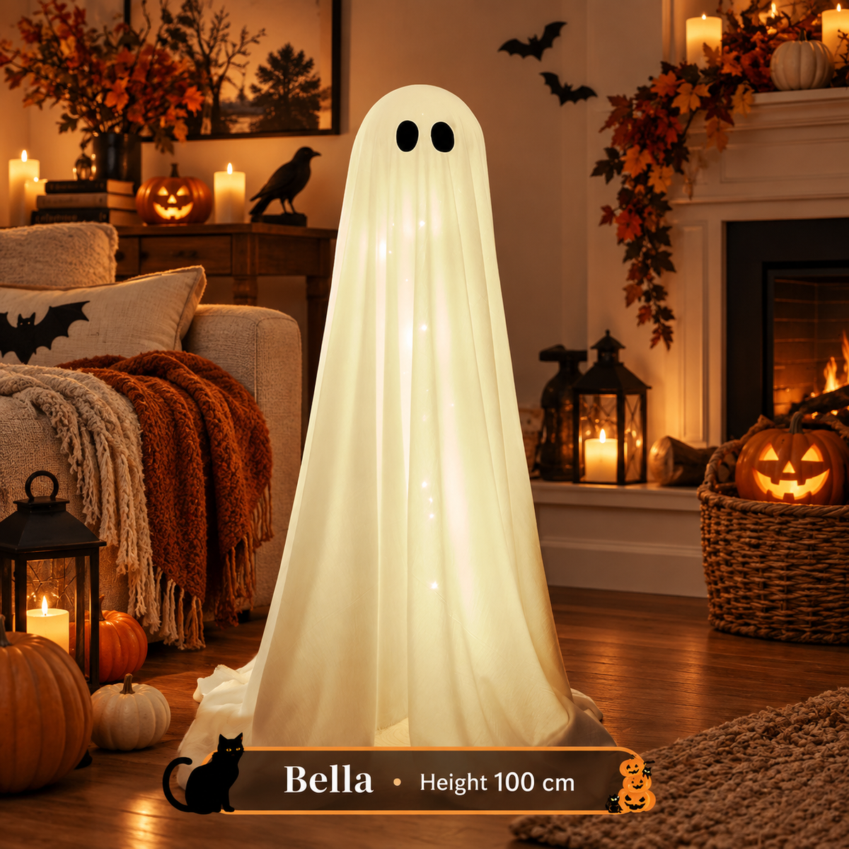 Halloween Spooky Lighted Ghost Decor Set