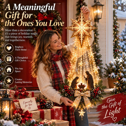 ✨Last Day 49% OFF✨✝️ Bethlehem Star of Faith™ – Lighted Nativity Wall Decor