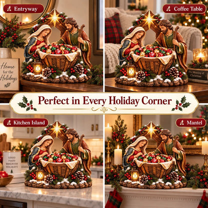 ✝️ Nativity Christmas Treat Bowl Centerpiece | Bethlehem Star & Warm Glow