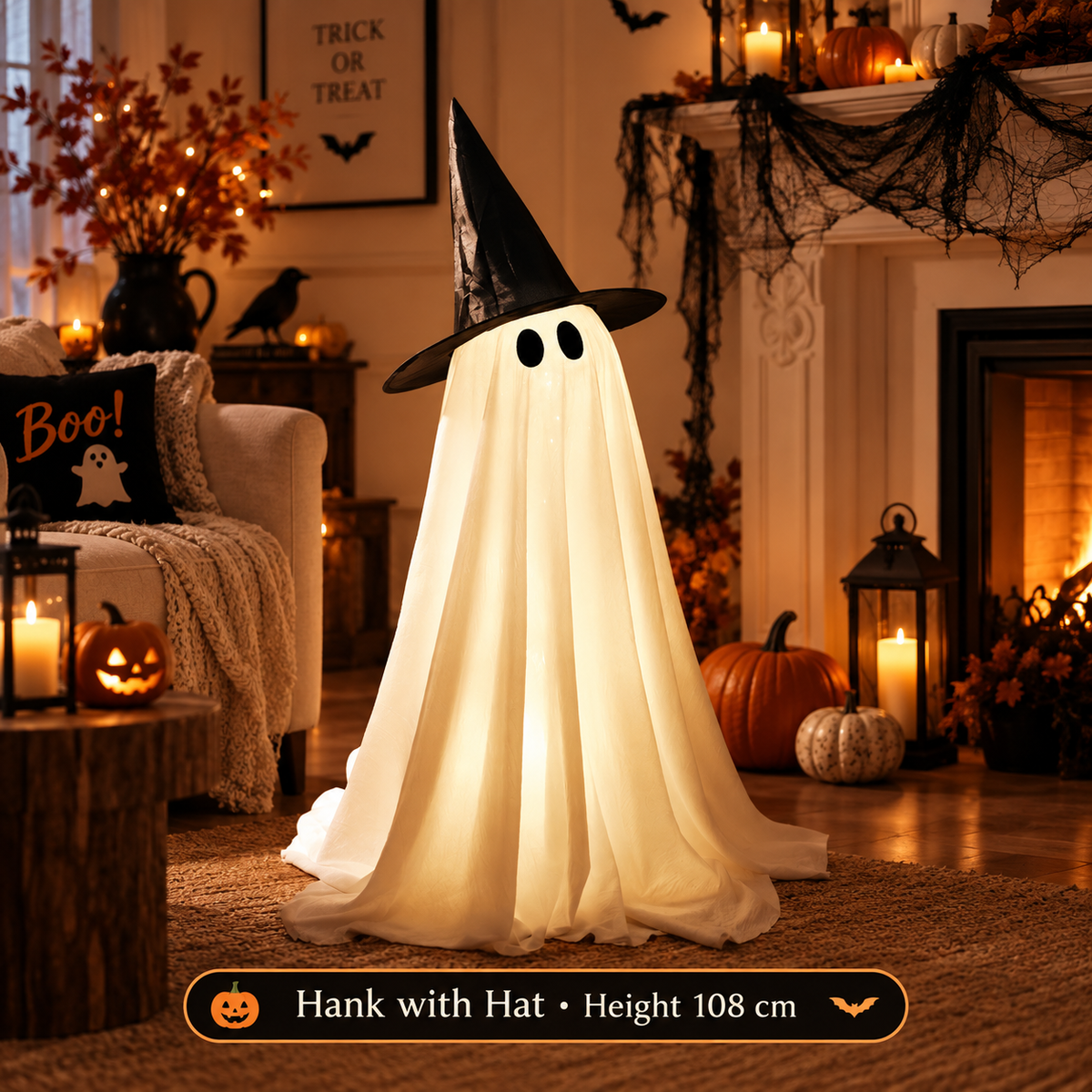 Halloween Spooky Lighted Ghost Decor Set