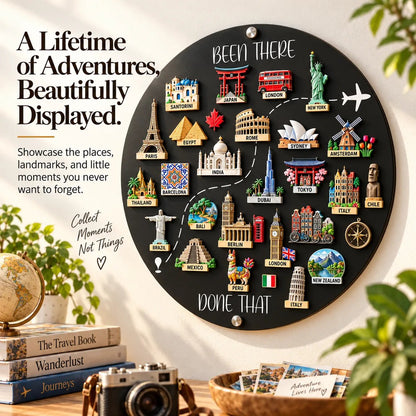 🌍✈️ Been There, Done That – Travel Magnet Display Board 🎁