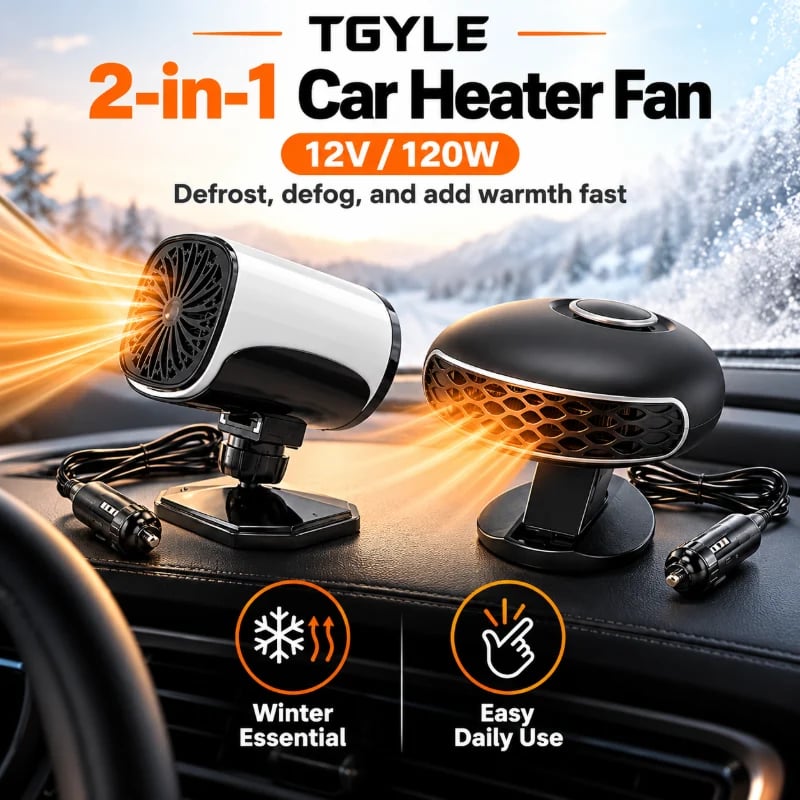 🔥HOT SALE🔥Portable Car Heater Defroster with 360-Degree Rotating Base