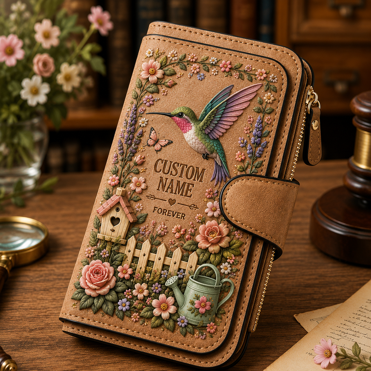 🌸 Personalized Embossed Wallet – Pick Your Style, Add Your Name 🌿