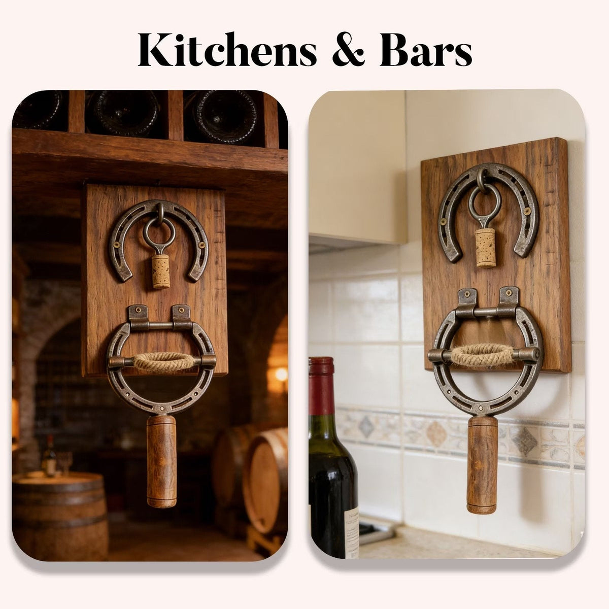 Wall Mounted Horseshoe Bottle Opener