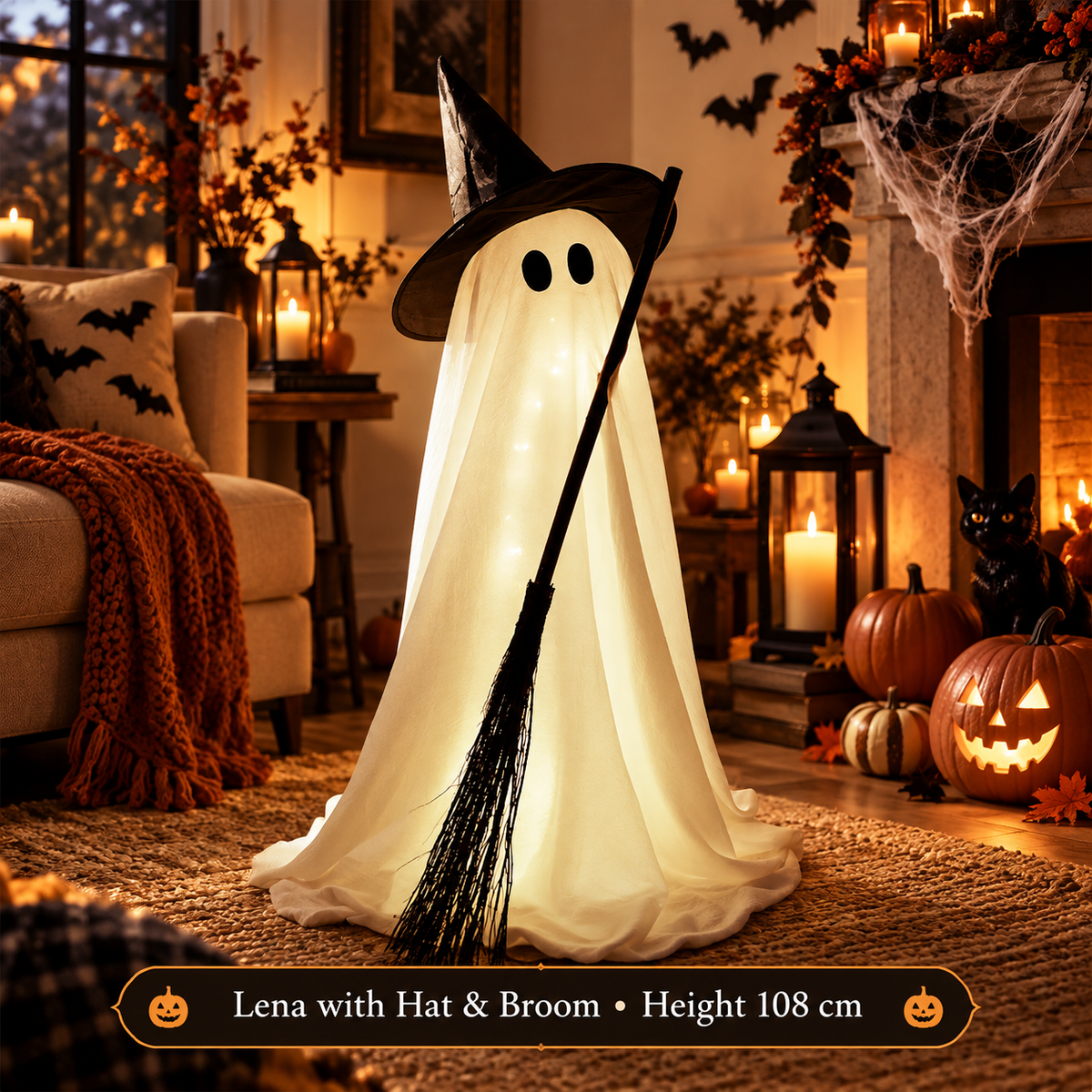 Halloween Spooky Lighted Ghost Decor Set