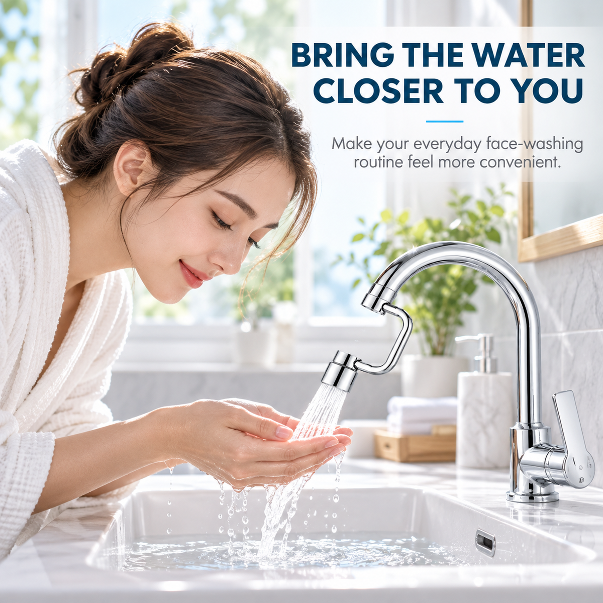 FlexiFlow – 1440° Rotatable Faucet Extender with Dual Spray Mode