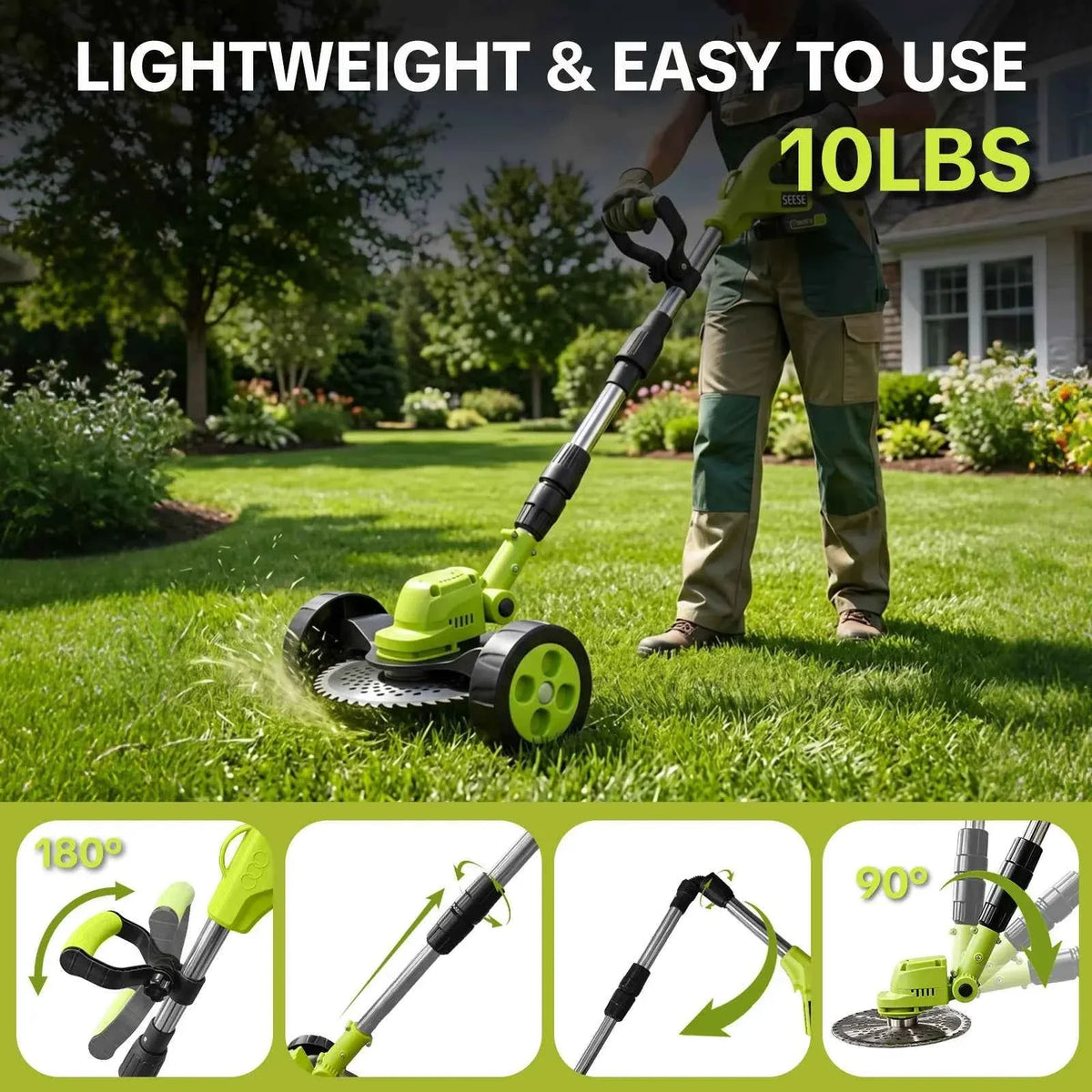 🌿Limited Time 50% OFF✨ 3-in-1 Cordless Lawn Mower Combo, Powerful Grass Trimmer & Edger For Household Gardens