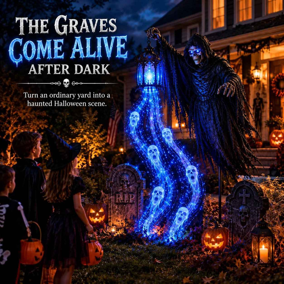 🔥 51% OFF Today Only – 🎃 Haunted Headless Horseman Halloween Yard Light | Animated Spooky Outdoor Garden Decoration 💀