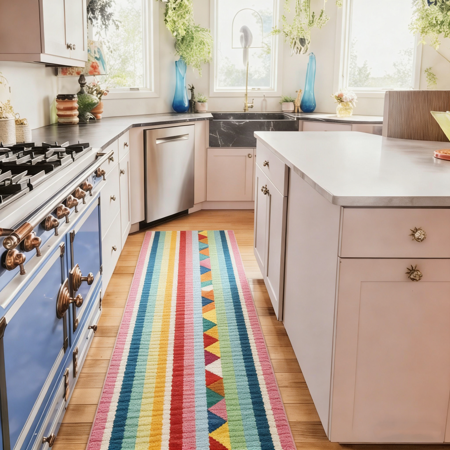 Dopamine Rainbow Washable Runner Rug