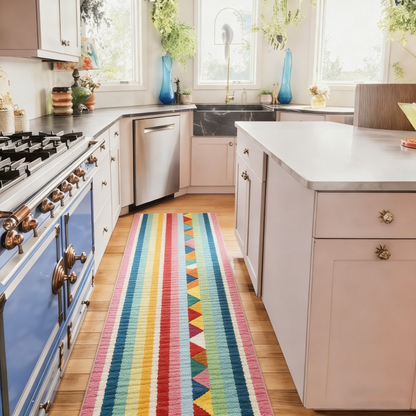 Dopamine Rainbow Washable Runner Rug