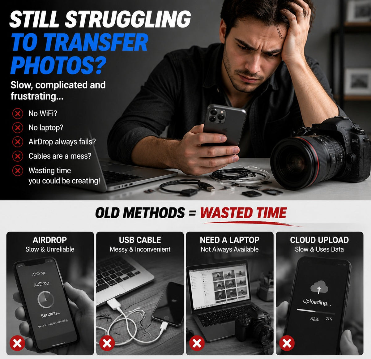 💥Limited-time 50% discount🔌 5-in-1 SD Card Reader for iPhone & USB-C – Fast Photo & Video Transfer Adapter