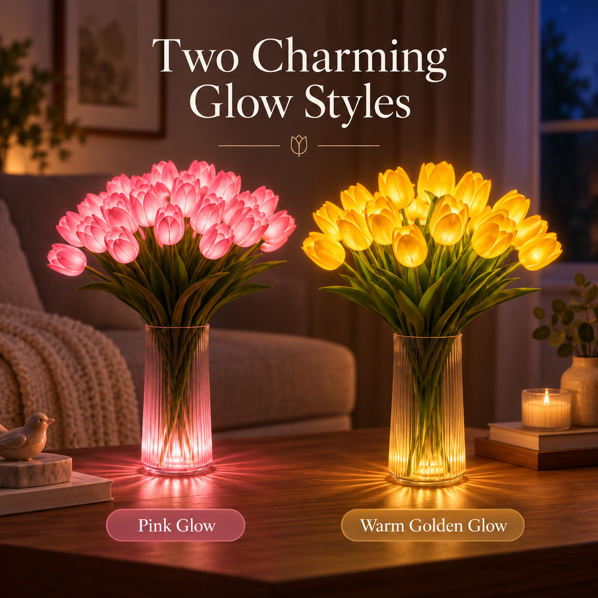 🌷Radiant Romantic Tulip Light-1 pack of 15 flowers