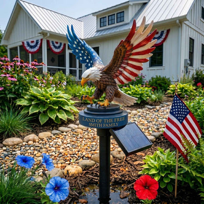 🔥48% OFF Custom Engraved Bald Eagle Solar Yard Lamp✨ American Freedom Statue