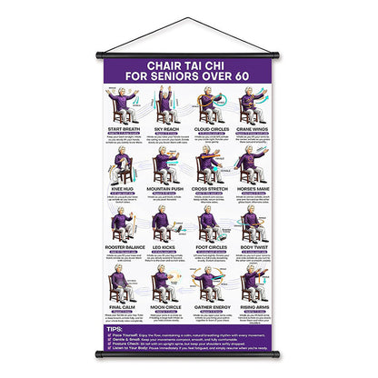 🧘 Daily Chair Tai Chi Exercise Poster | Senior Wellness Training Canvas Wall Art