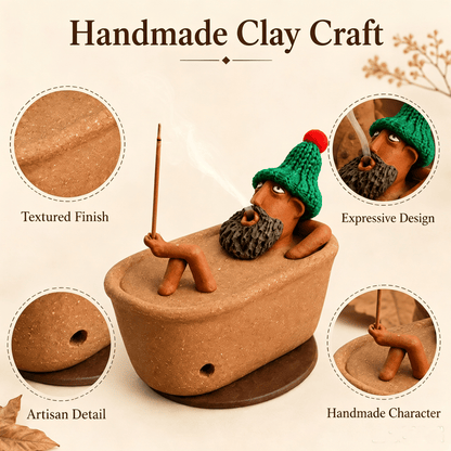 🎉 Lazy Bath Man Incense Burner 🛁🧘