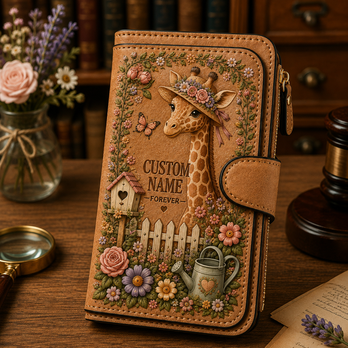 🌸 Personalized Embossed Wallet – Pick Your Style, Add Your Name 🌿
