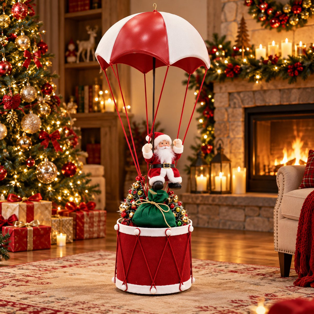 🎅 Lighted Musical Hanging Santa | Collapsible Christmas Décor
