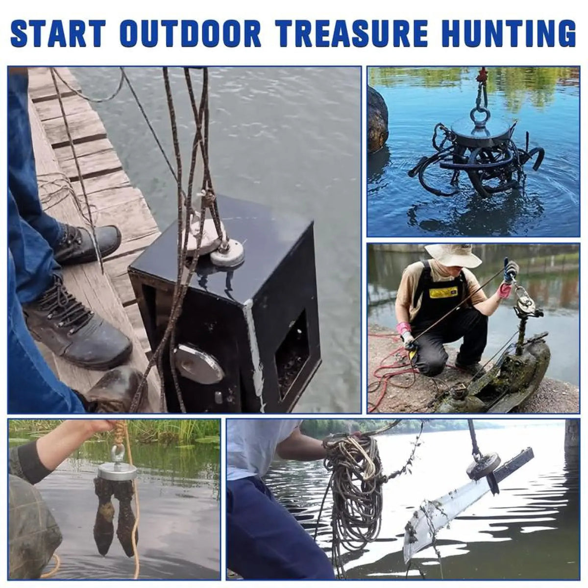 350 LBS Heavy Duty Fishing Magnet, Magnet with Countersunk Eyebolt🧲