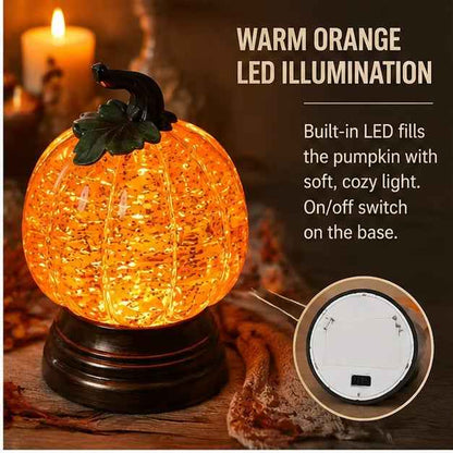 🔥Last Day 49% OFF -🔥🎃Glitter Lighted Pumpkin Snow Globe